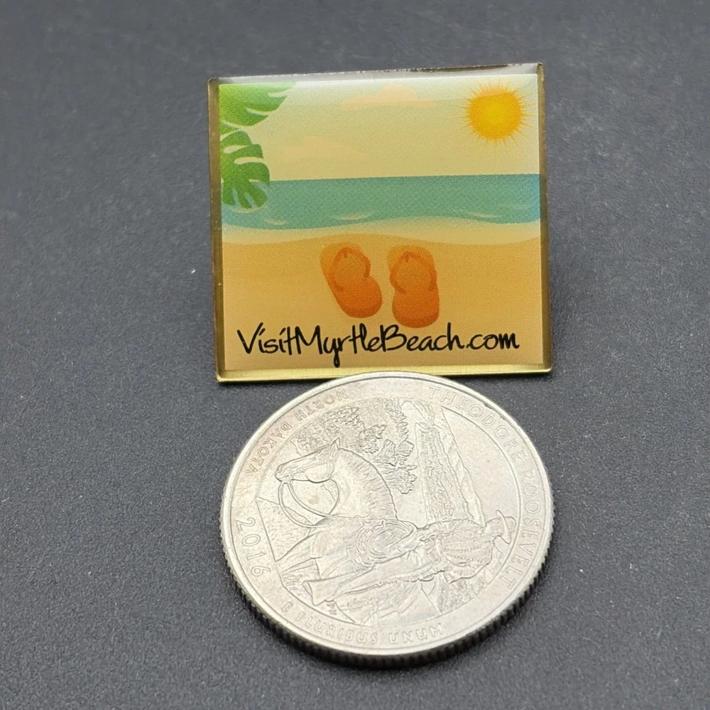 Myrtle Beach Website Ocean Flip Flops Sun Sand Lapel Hat Pin‎